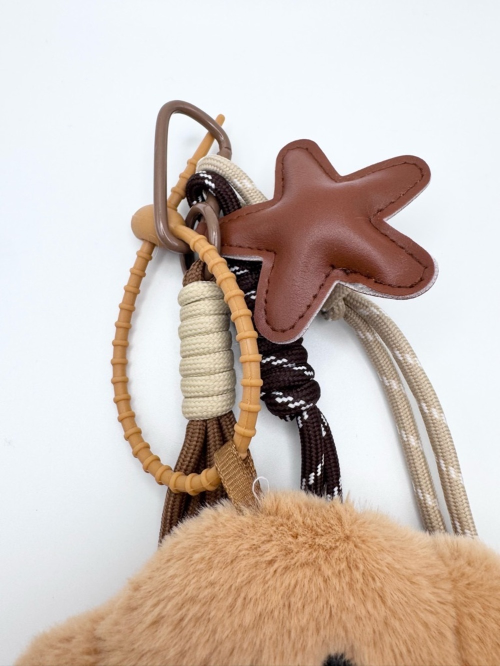 Plush Beige Croissant Bag Keychain Toy – Soft Smiley Accessoryy - Picture 2 of 4
